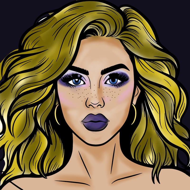 realistic girl eyes lips mouth hair pop star