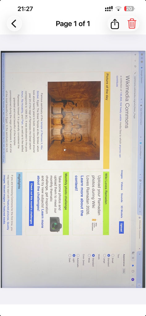 PureScan: Document Scanner - Scansione di alta qualità di una pagina di Wikipedia visualizzata nell'interfaccia dell'applicazione mobile dello scanner di documenti PureScan.