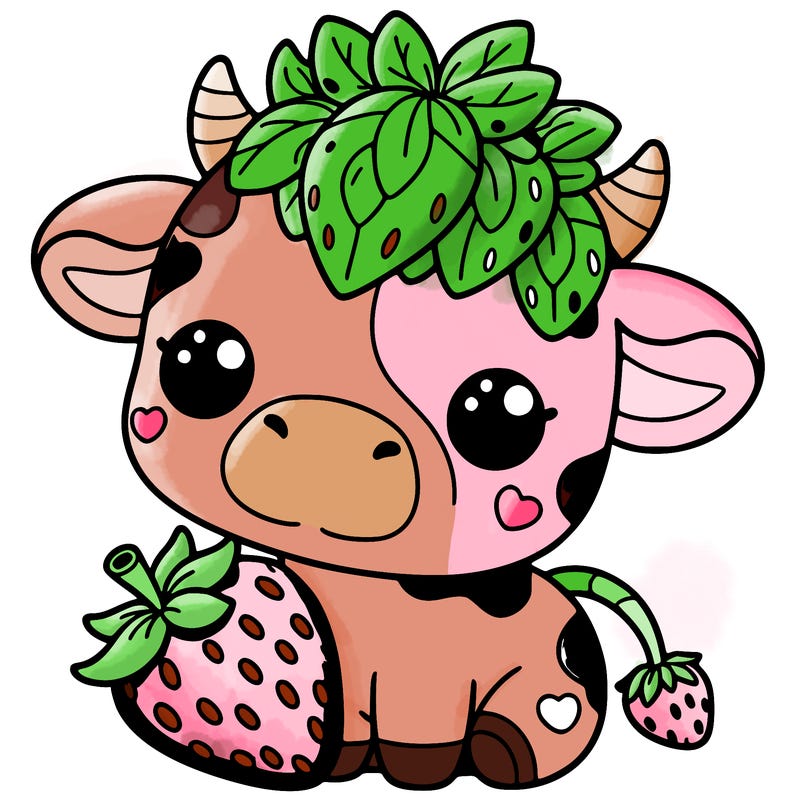 cute strawberry cow