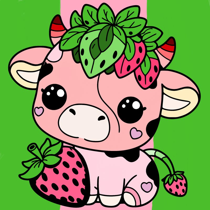 cute strawberry cow