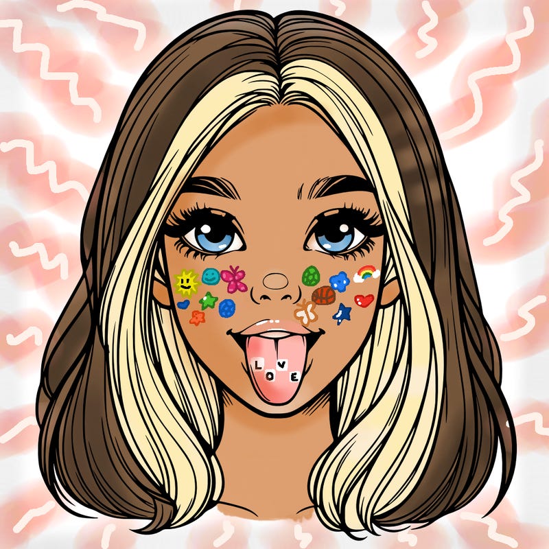 realistic girl with her tongue out