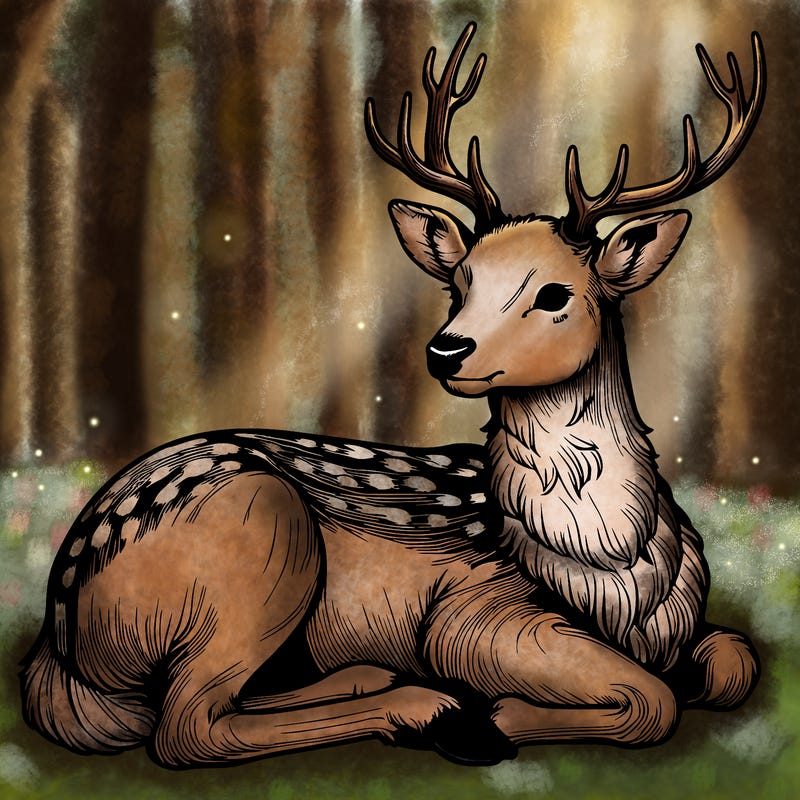 realistic deer with antlers