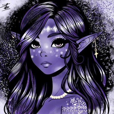 elf girl realistic dark fantasy