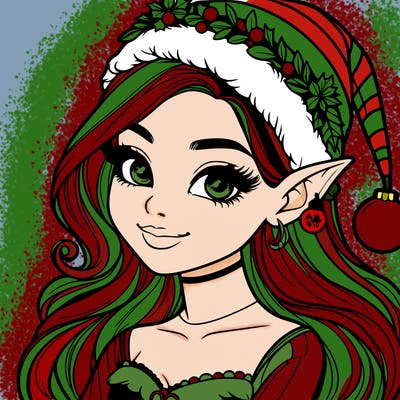 christmas girl elf realistic