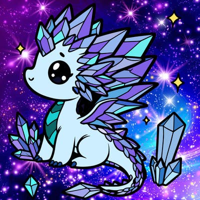 little cute crystal dragon