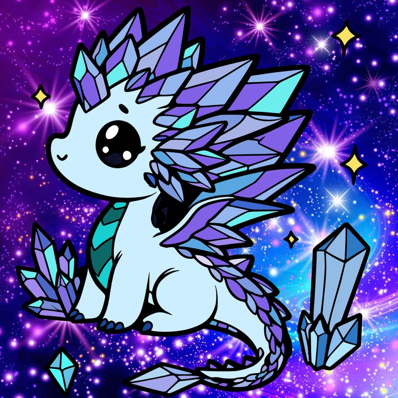 little cute crystal dragon