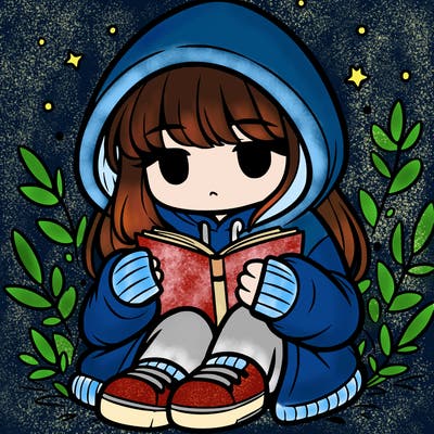 girl in oversized hoodie reading a book