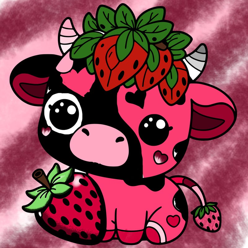 cute strawberry cow