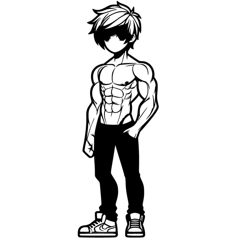 realistic boy teen muscular emo