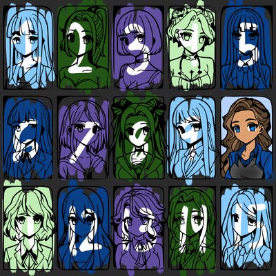 girls that look diffrent anime