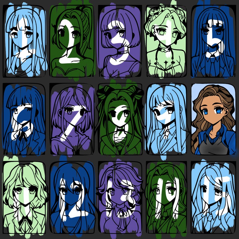 girls that look diffrent anime