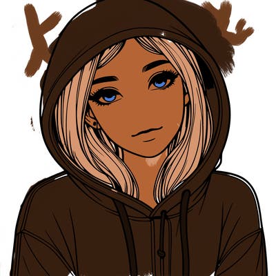 realistic girl with hoodie on