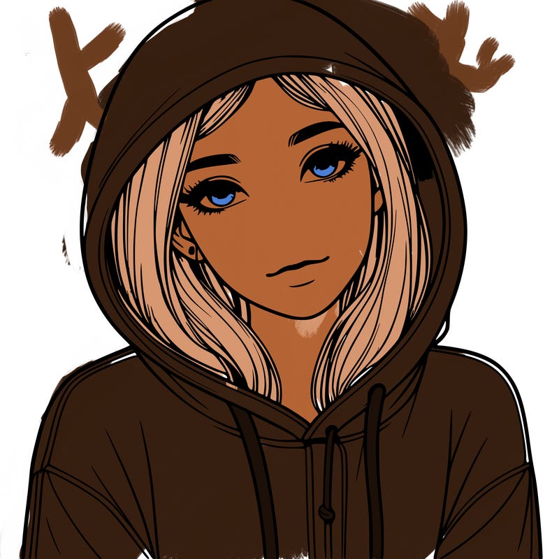 realistic girl with hoodie on