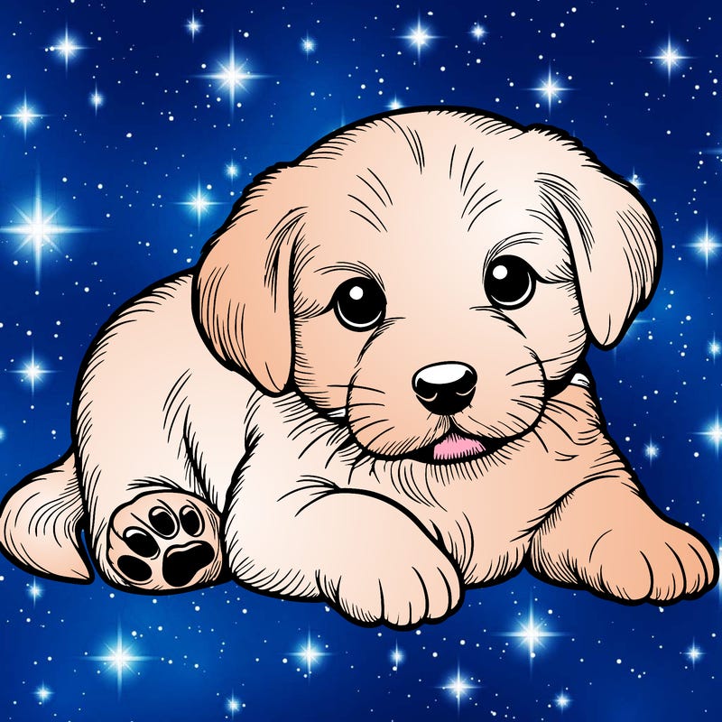 a cute realistic puppy