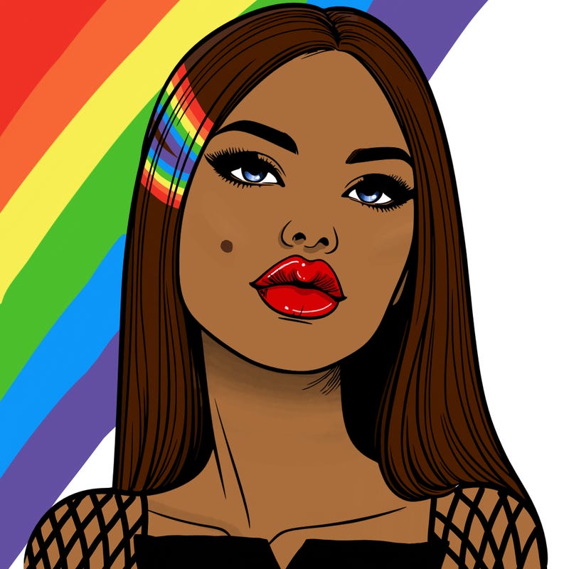 realistic woman with full lips