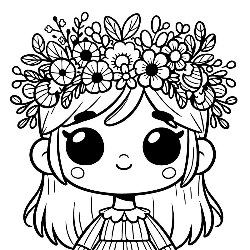 girl with flowers crown