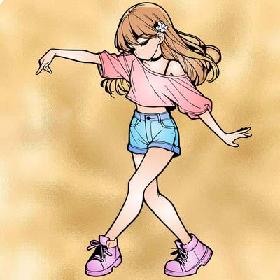 realistic girl danceing