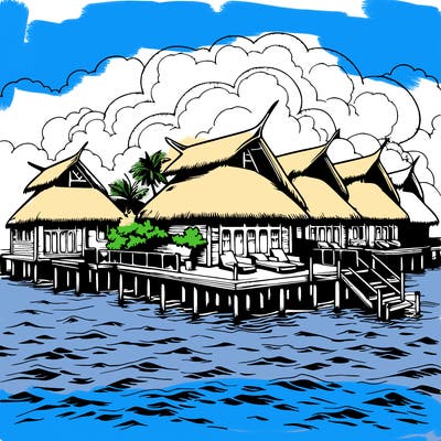 extraordinary world of the maldives, where fairy tales come to life. picture this breathtaking landscape: luxurious cottages, as if carved from the brightest dreams, rise directly above the azure waters