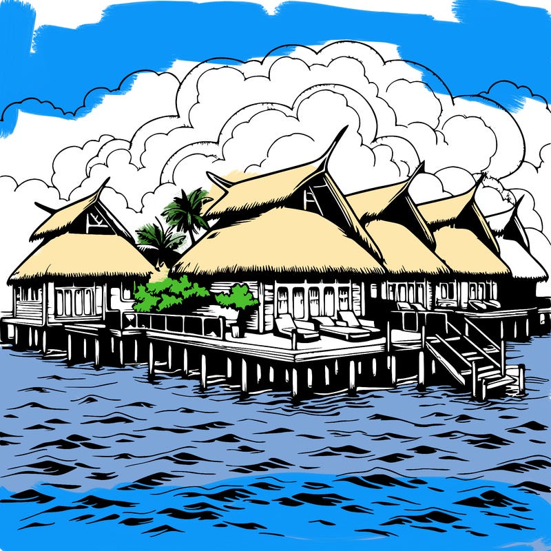 extraordinary world of the maldives, where fairy tales come to life. picture this breathtaking landscape: luxurious cottages, as if carved from the brightest dreams, rise directly above the azure waters