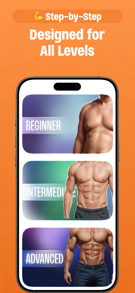1 Minute Workout: Daily Habit - Workout app screen showing beginner intermediate and advanced programs for all fitness levels