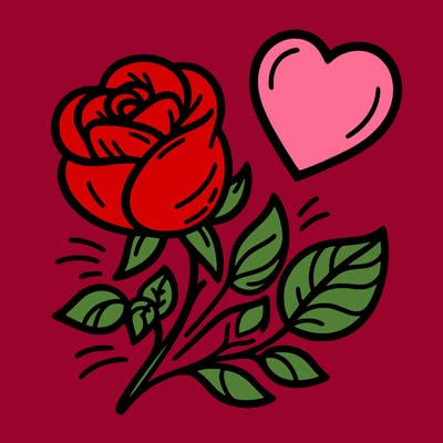 rose and heart