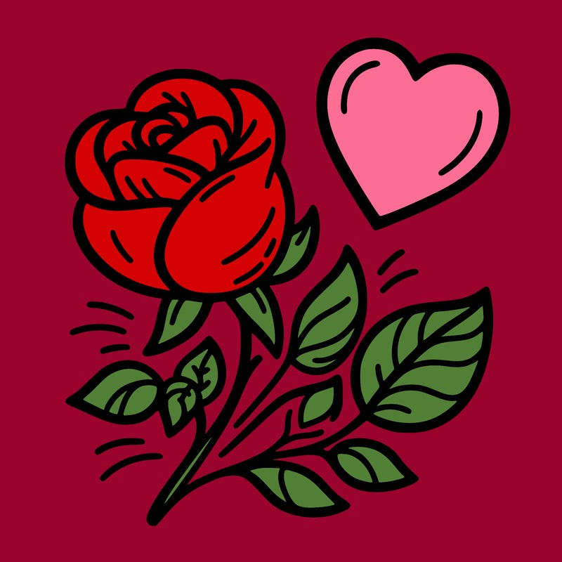 rose and heart