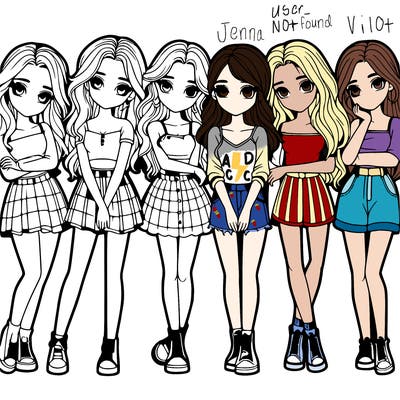 a group of girls realistic