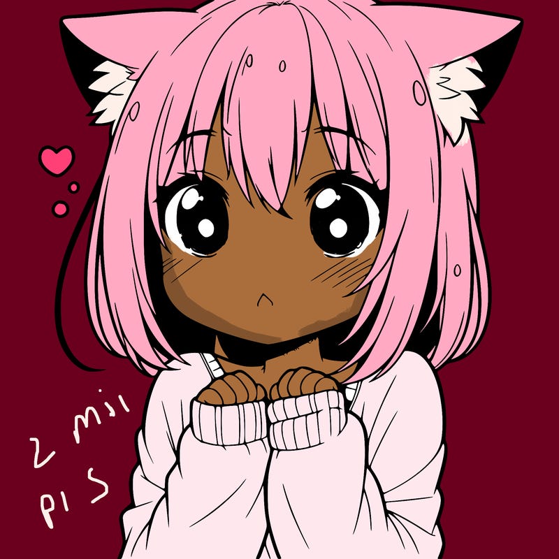 shy anime catgirl