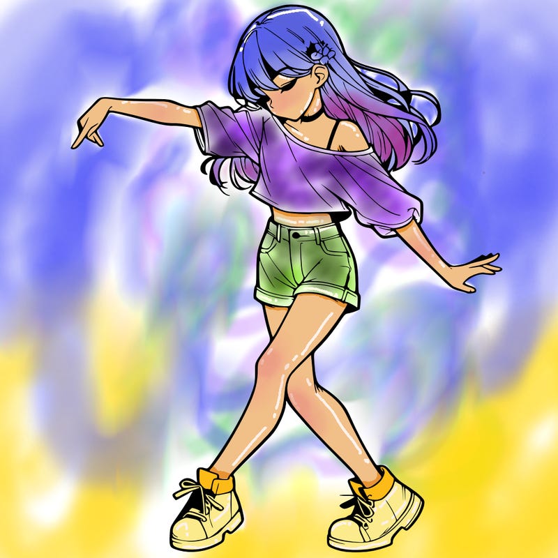 realistic girl danceing