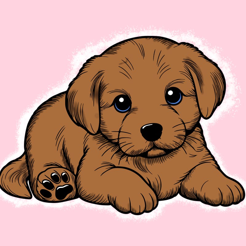 a cute realistic puppy