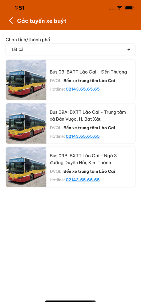Futa Hà Sơn - List of bus routes in Lao Cai on the Futa Ha Son app