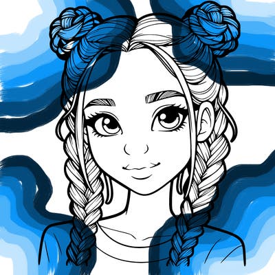 realistic girl with braids