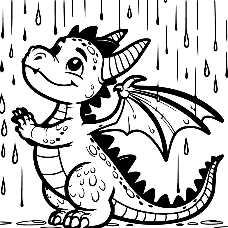 dragon in the rain