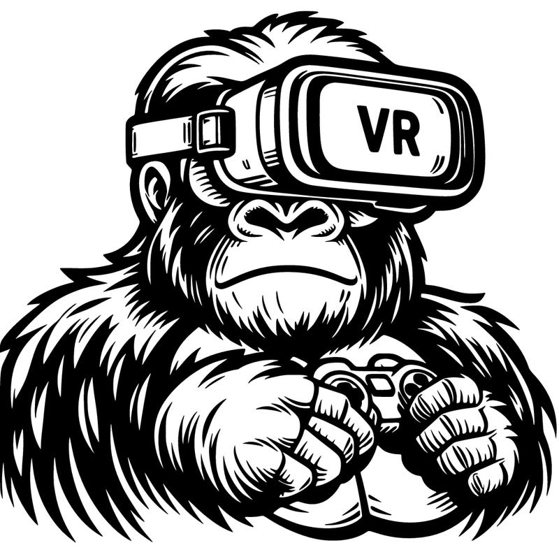 gorilla with vr on