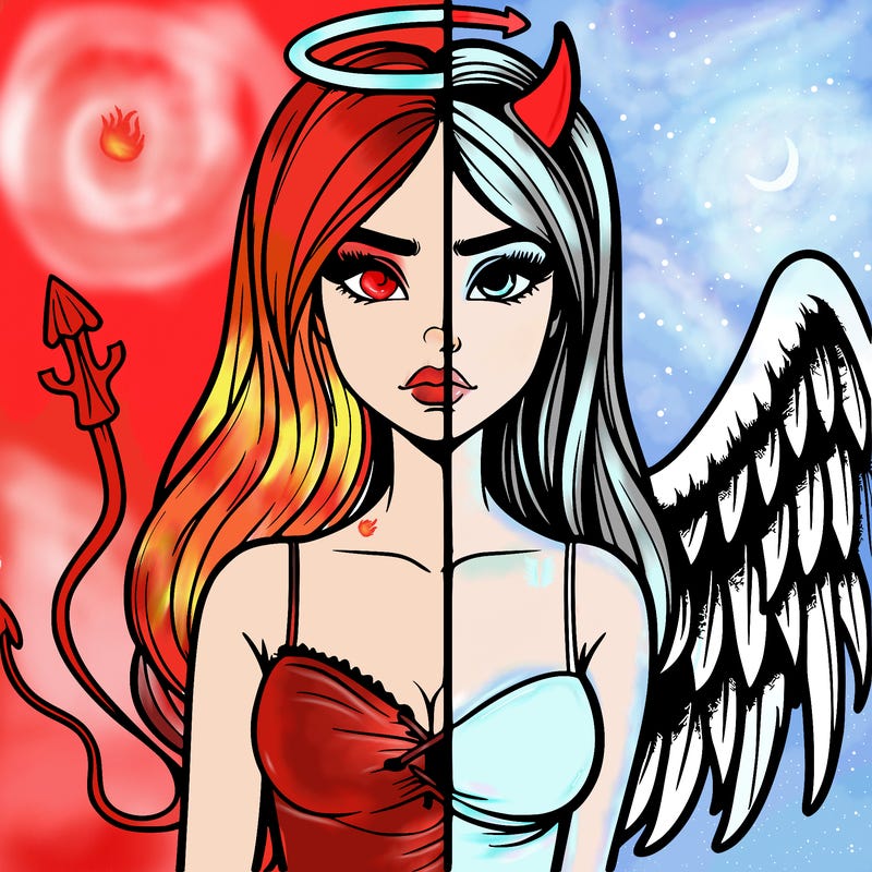 devil vs angel realistic girl