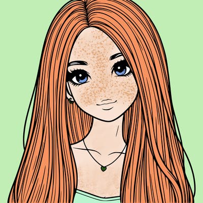 realistic pretty girl with straight hair