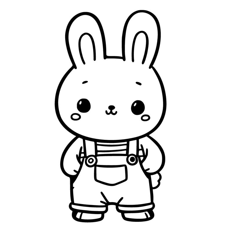 bunny that stands like a human tall overalls one of them