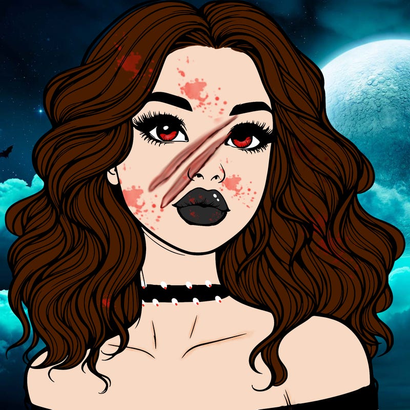 realistic girl with wavy hair and lips