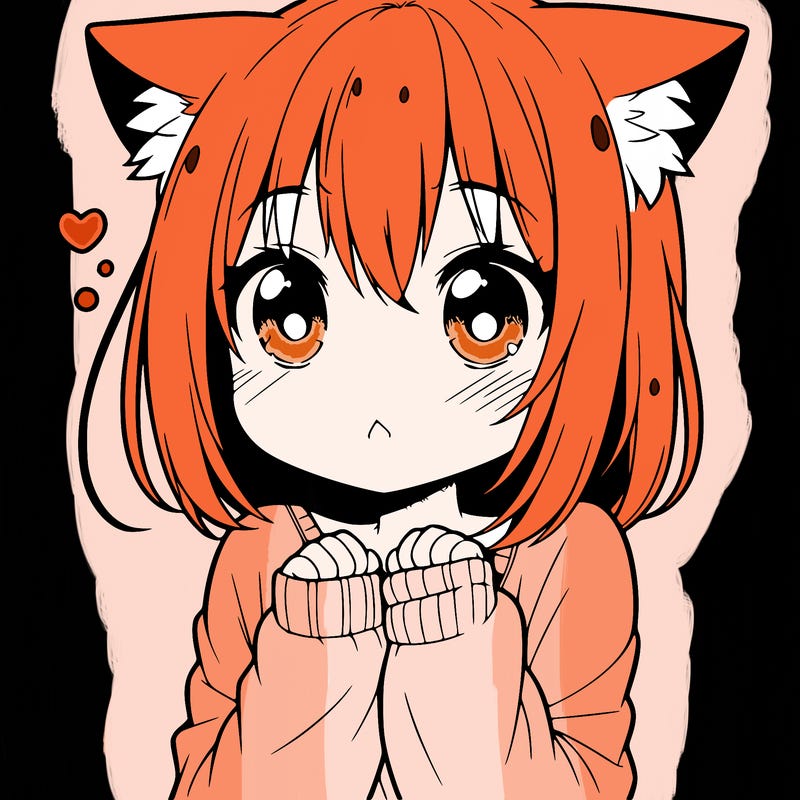 shy anime catgirl