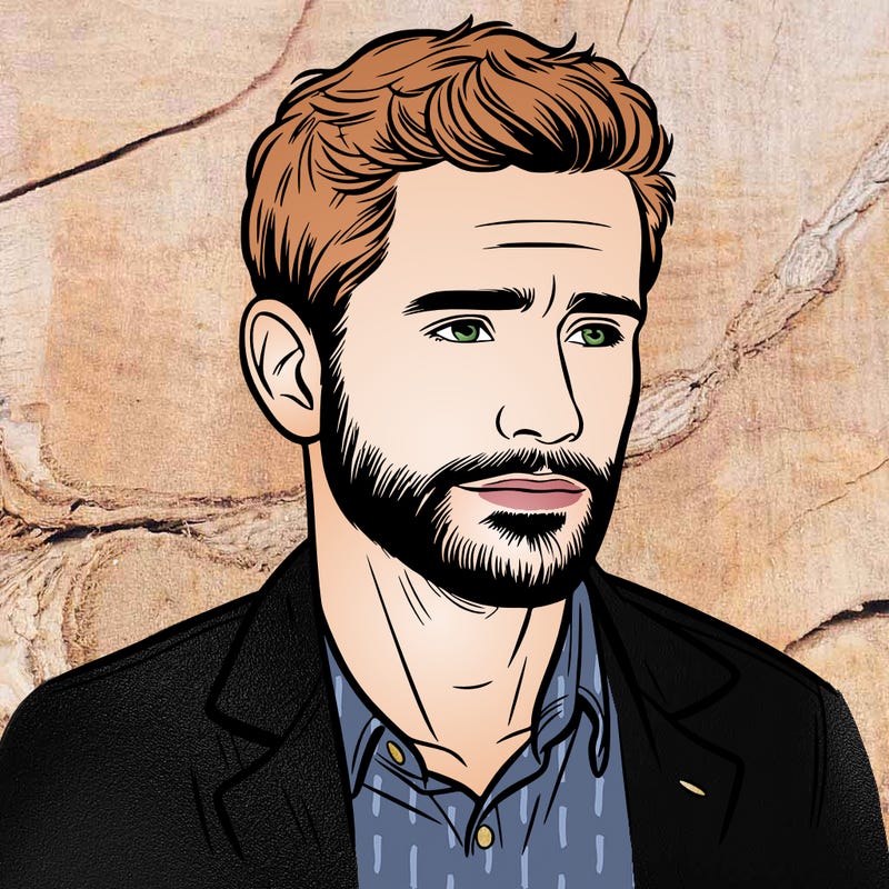 a man with a small beard realistic