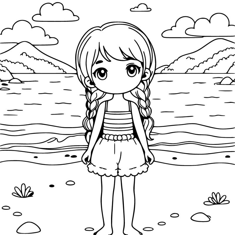 girl standing on beach