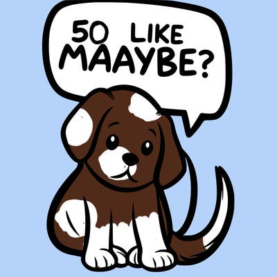 a puppy that says 5 like maybe