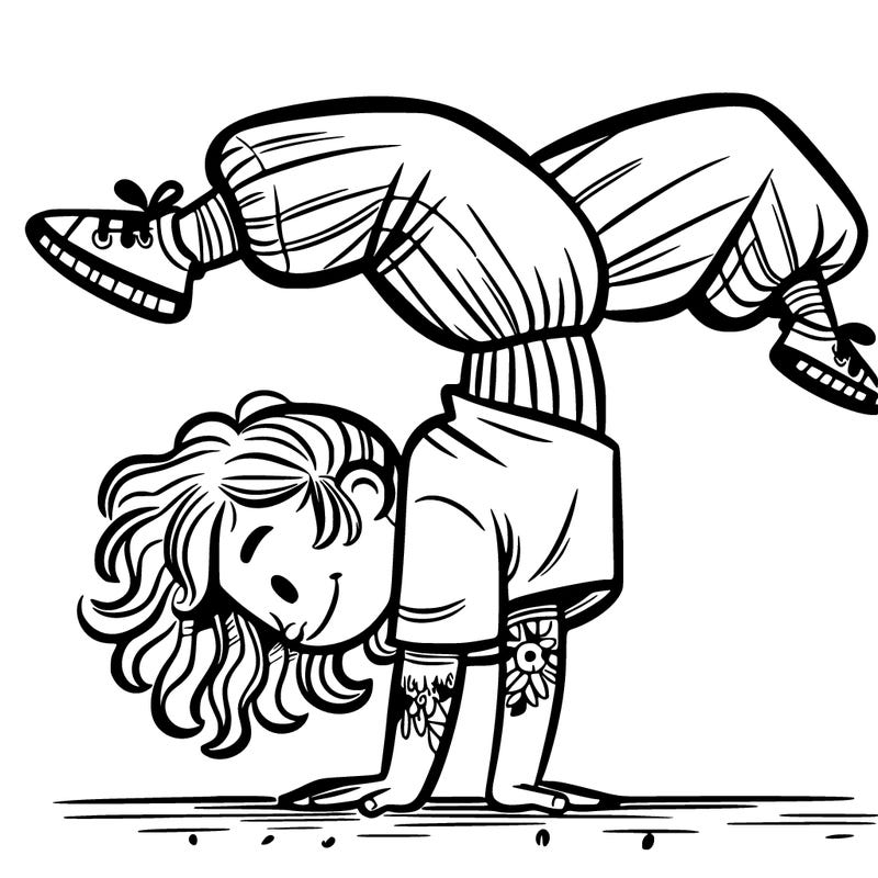 a girl doing a handstand