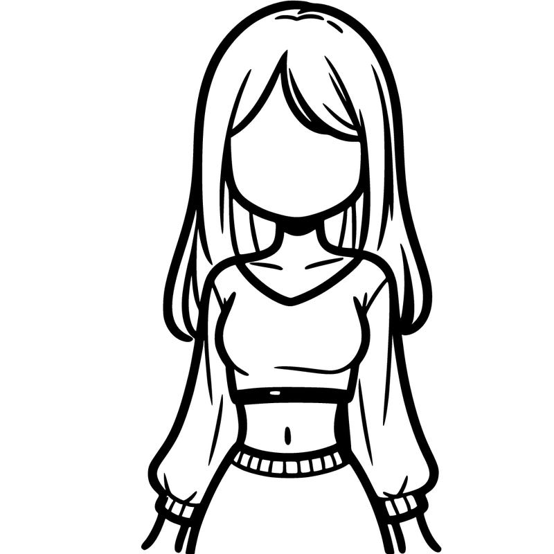 girl in crop top long sleeve