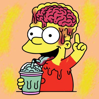 simpson have a slush with a freeze brain