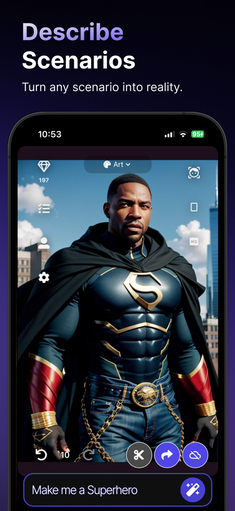 Promptchan: AI Girlfriend - AI generated superhero character from a text prompt in the Promptchan app