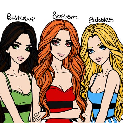 a group of girls realistic