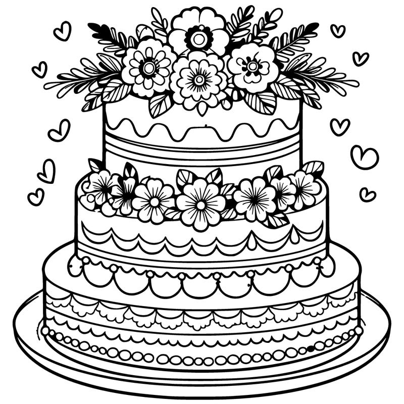 a beautiful wedding cake with 5 layers and pretty flowers and fancy piping