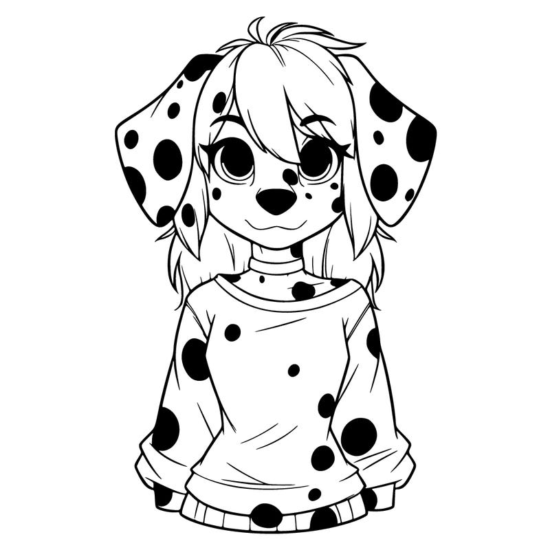 anthropomorphic dalmatian girl