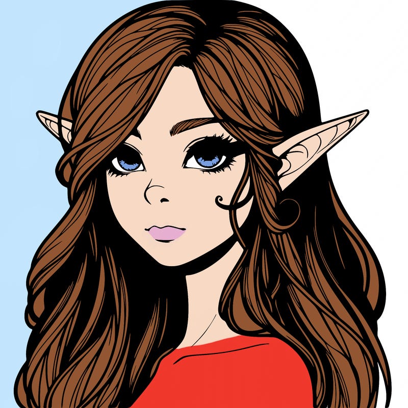 elf girl realistic dark fantasy